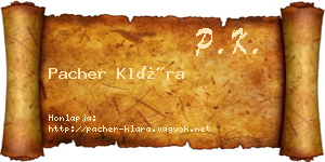Pacher Klára névjegykártya